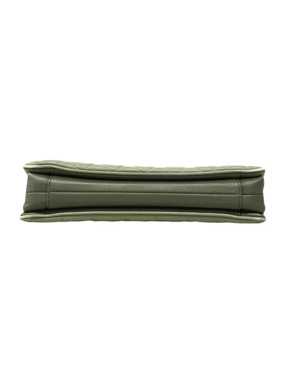 Chanel Shoulder Bag Quilted Lambskin Green Gold